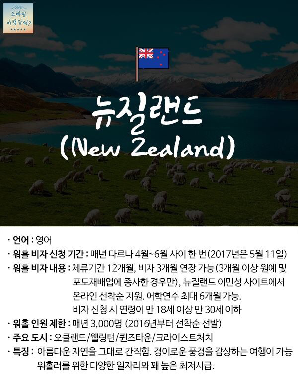 [워킹홀리데이] [워홀] 워홀국가정리 | 인스티즈