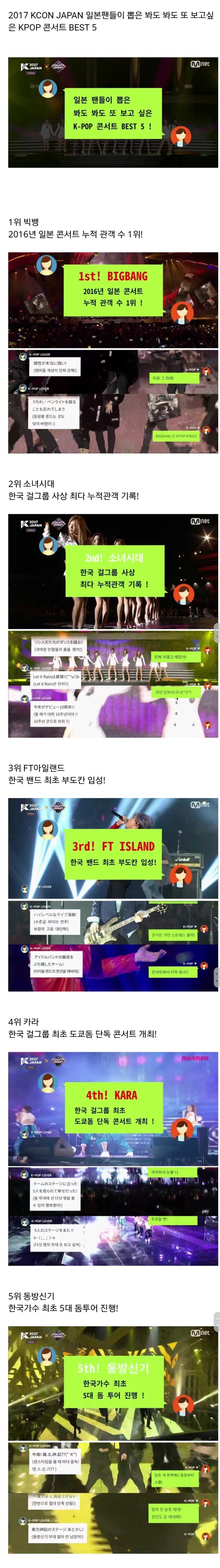 2017 일본팬들이 뽑은 또 보고 싶은 kpop 콘서트 best5 | 인스티즈