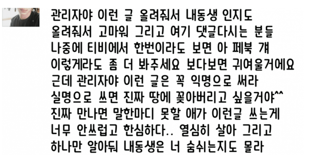 모모랜드 주이 외모로 욕 먹을 때 친오빠가 남긴 댓글.jpg | 인스티즈