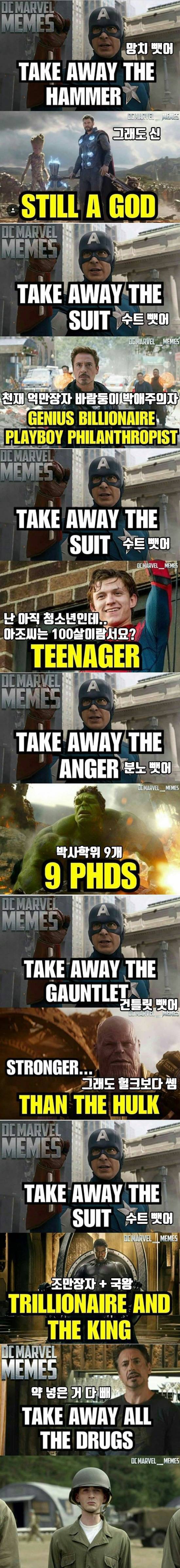 마블 캐릭터에게서 중요한 걸 빼앗는다면 | 인스티즈